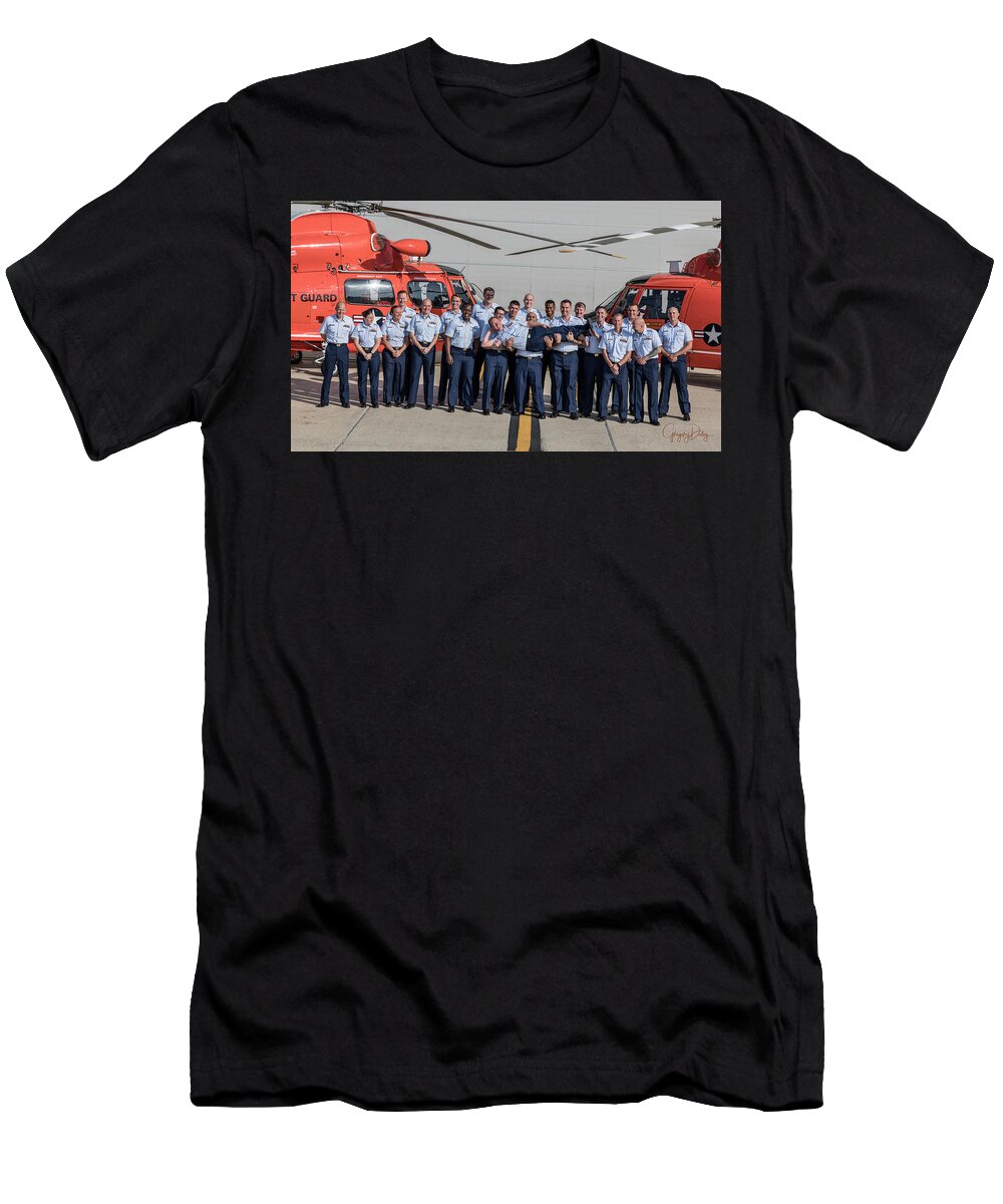 Us Coast Guard Air Station New Orleans All Hands Unit Photo Shoot T-Shirt featuring the photograph Group 2 Fun Shot by Gregory Daley MPSA