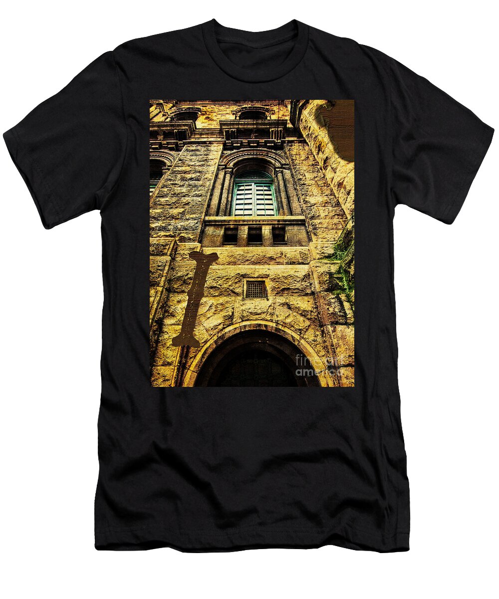 Royal T-Shirt featuring the photograph Grungy Melbourne Australia Alphabet Series Letter I Royal Melbou by Beverly Claire Kaiya