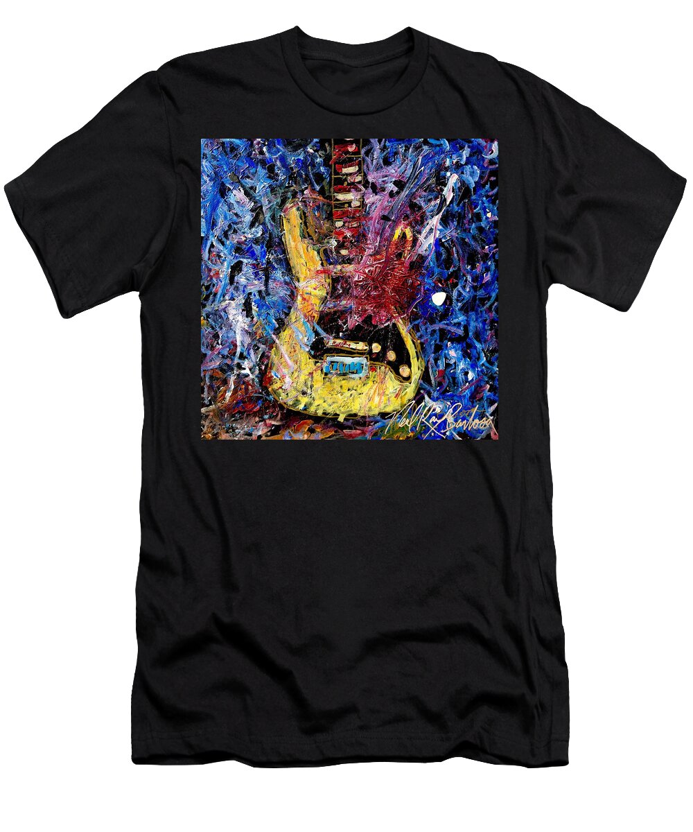 Guitar T-Shirt featuring the painting Guitar Hero 9 by Neal Barbosa