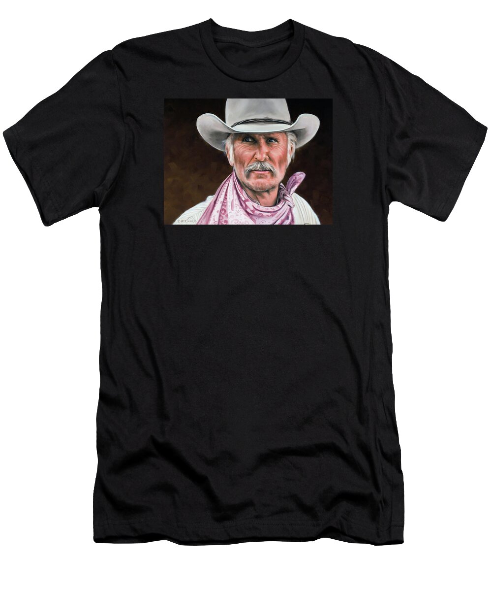 Cowboy T-Shirt featuring the painting Gus McCrae Texas Ranger by Rick McKinney