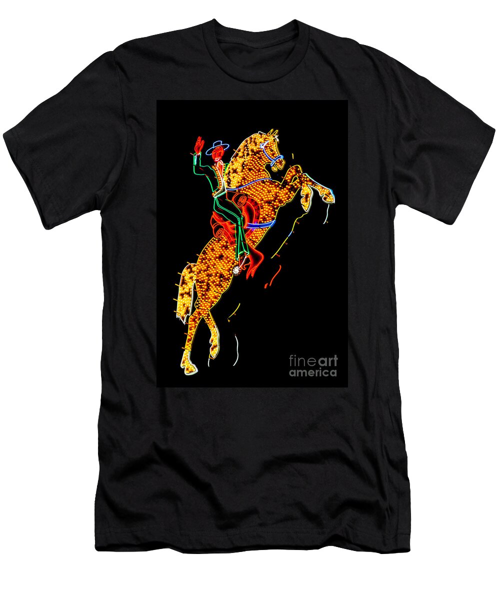 Hacienda Horse And Rider T-Shirt featuring the photograph Hacienda Horse and Rider by Az Jackson