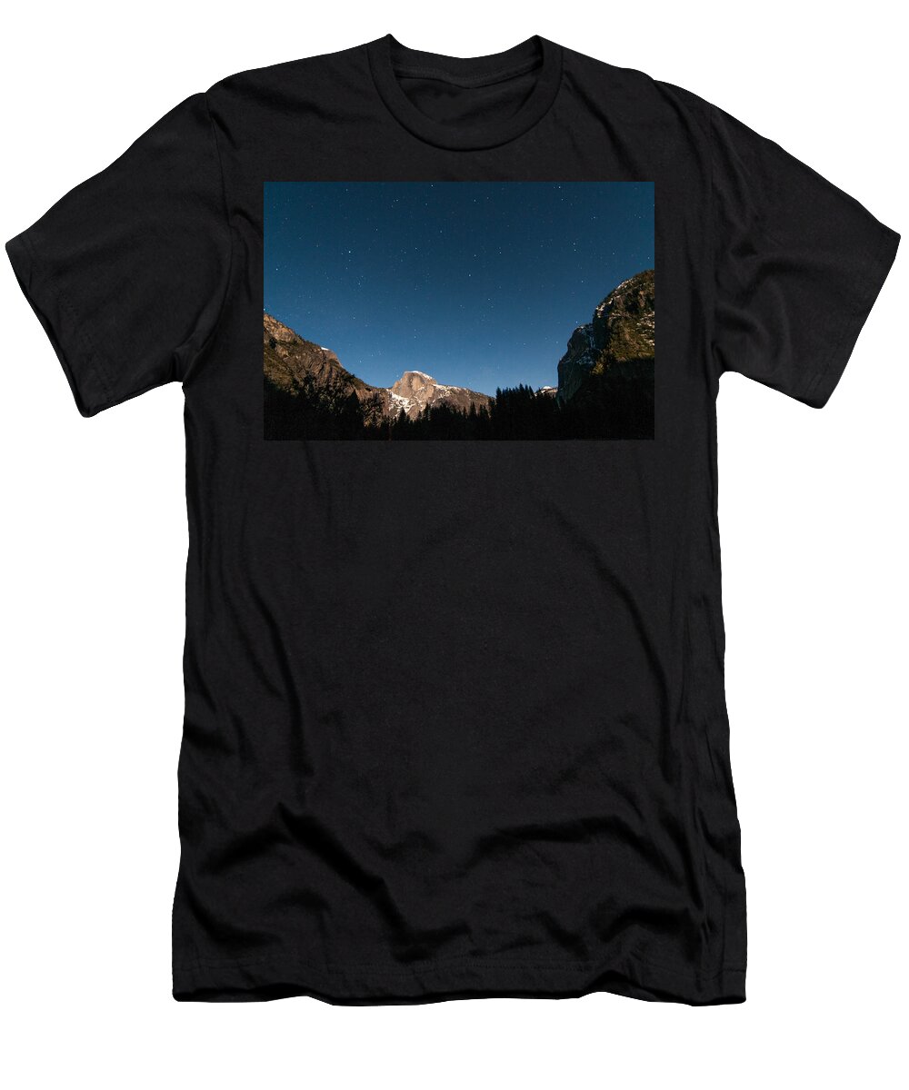America T-Shirt featuring the photograph Half Dome under the Stars by Connie Cooper-Edwards