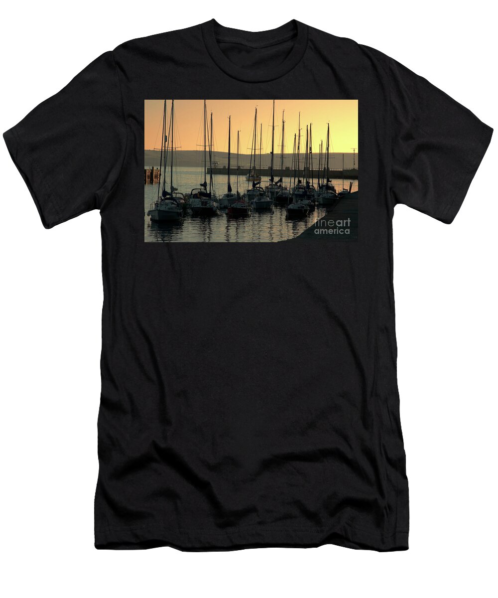 Weymouth T-Shirt featuring the photograph Harbor Sunrise by Baggieoldboy