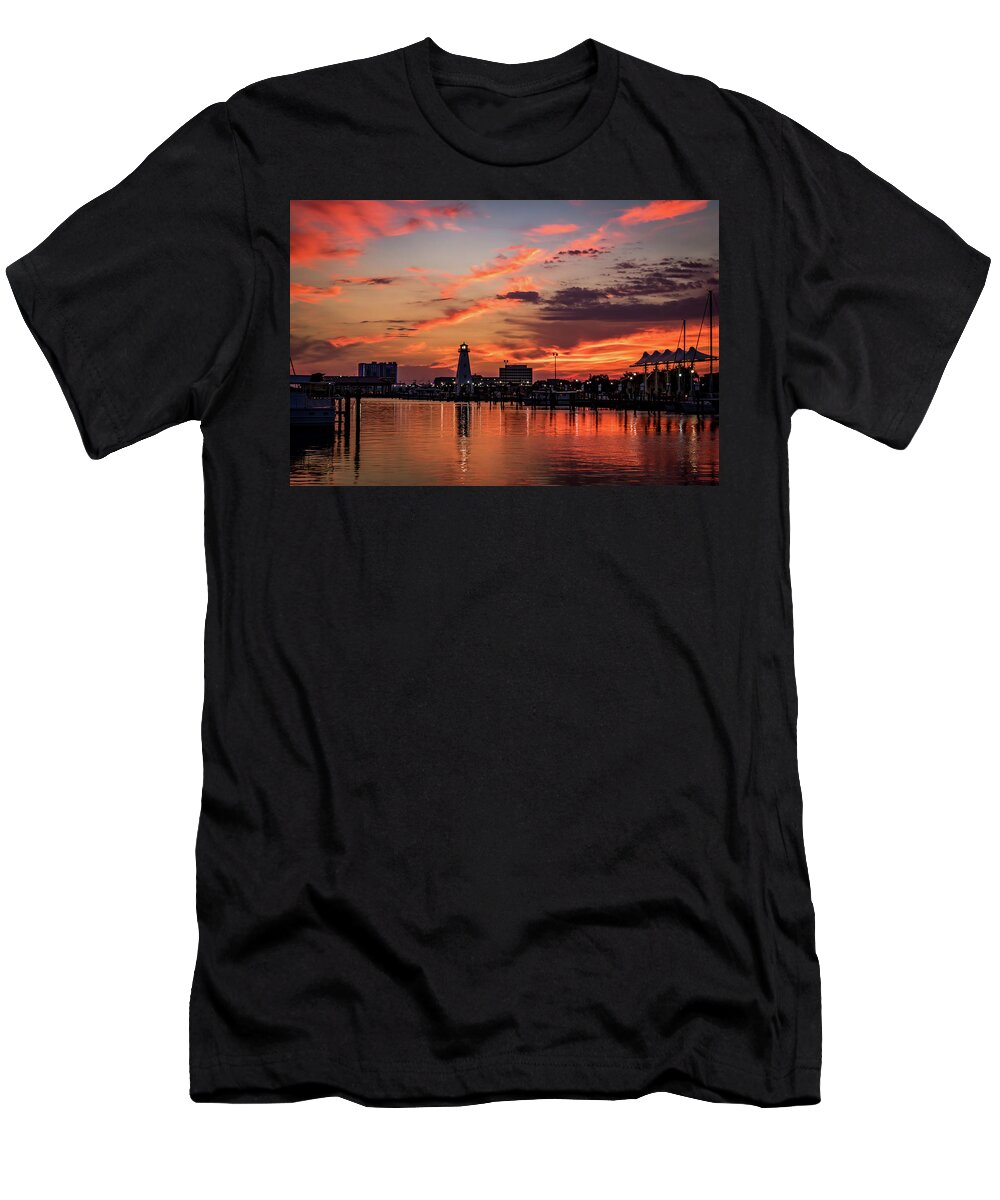 Landscape T-Shirt featuring the photograph Harbor Sunset by JASawyer Imaging
