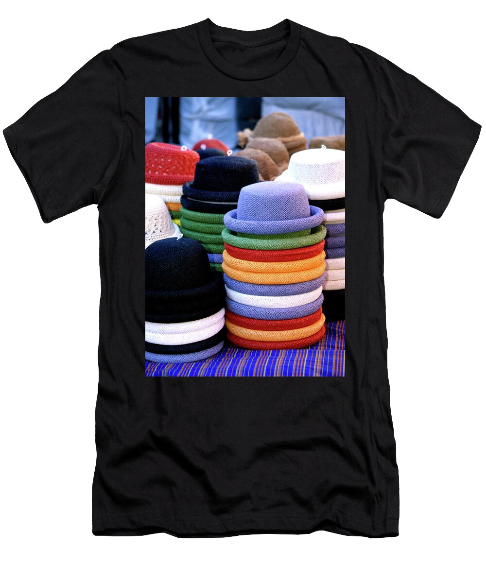 Aix-en-provence T-Shirt featuring the photograph Hats, Aix en Provence by Frank DiMarco