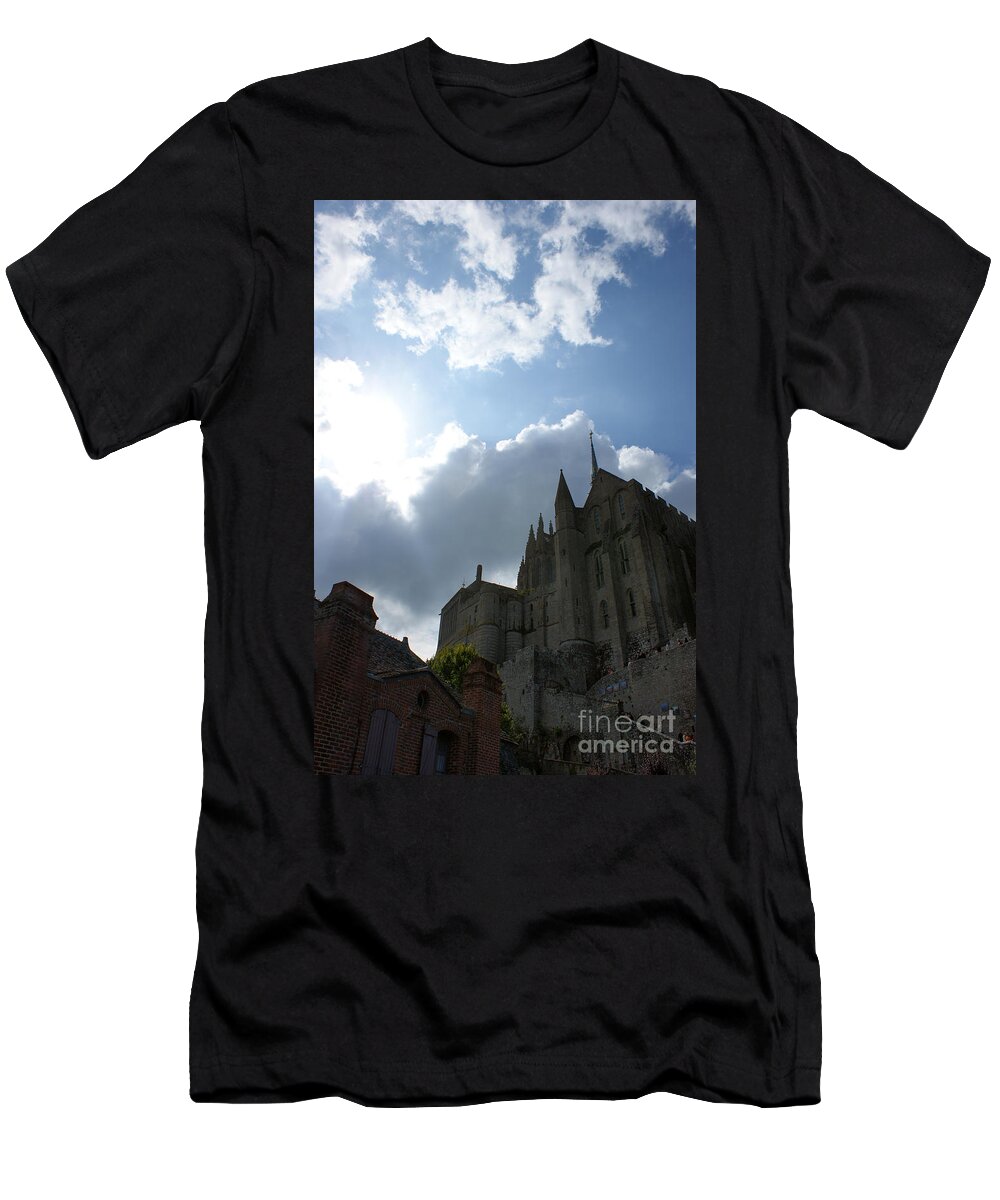 Sky T-Shirt featuring the photograph Heavens above Mont St. Michel Abbey by Christine Jepsen