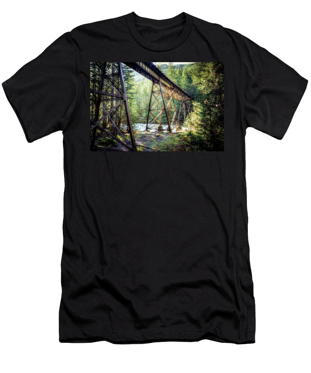 Railroad Tracks T-Shirt featuring the photograph Heavens Tracks by Spencer McDonald