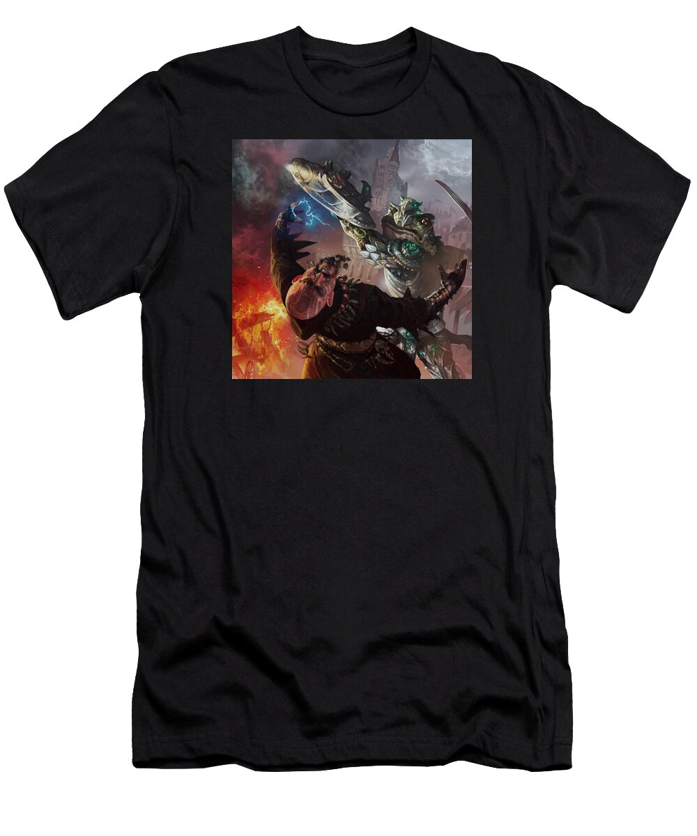 Ryan Barger T-Shirt featuring the digital art Heroic Dash by Ryan Barger