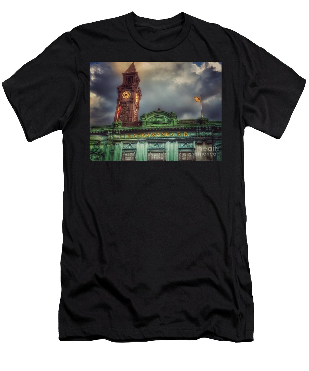 Hoboken T-Shirt featuring the photograph Hoboken - Erie Lackawanna Railroad Line by Miriam Danar