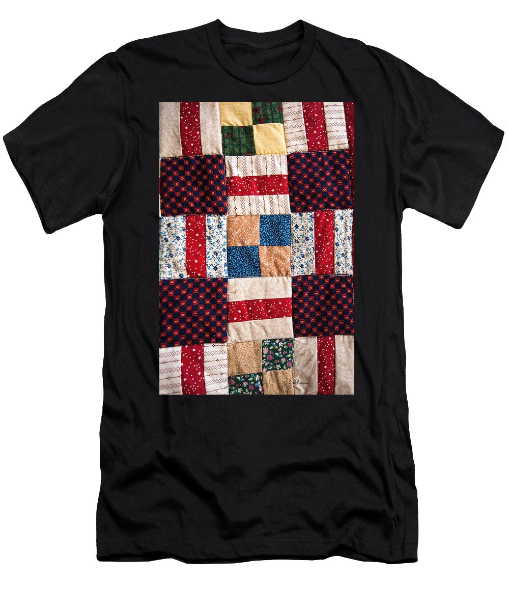 Quilt T-Shirt featuring the photograph Homemade Quilt by Christopher Holmes