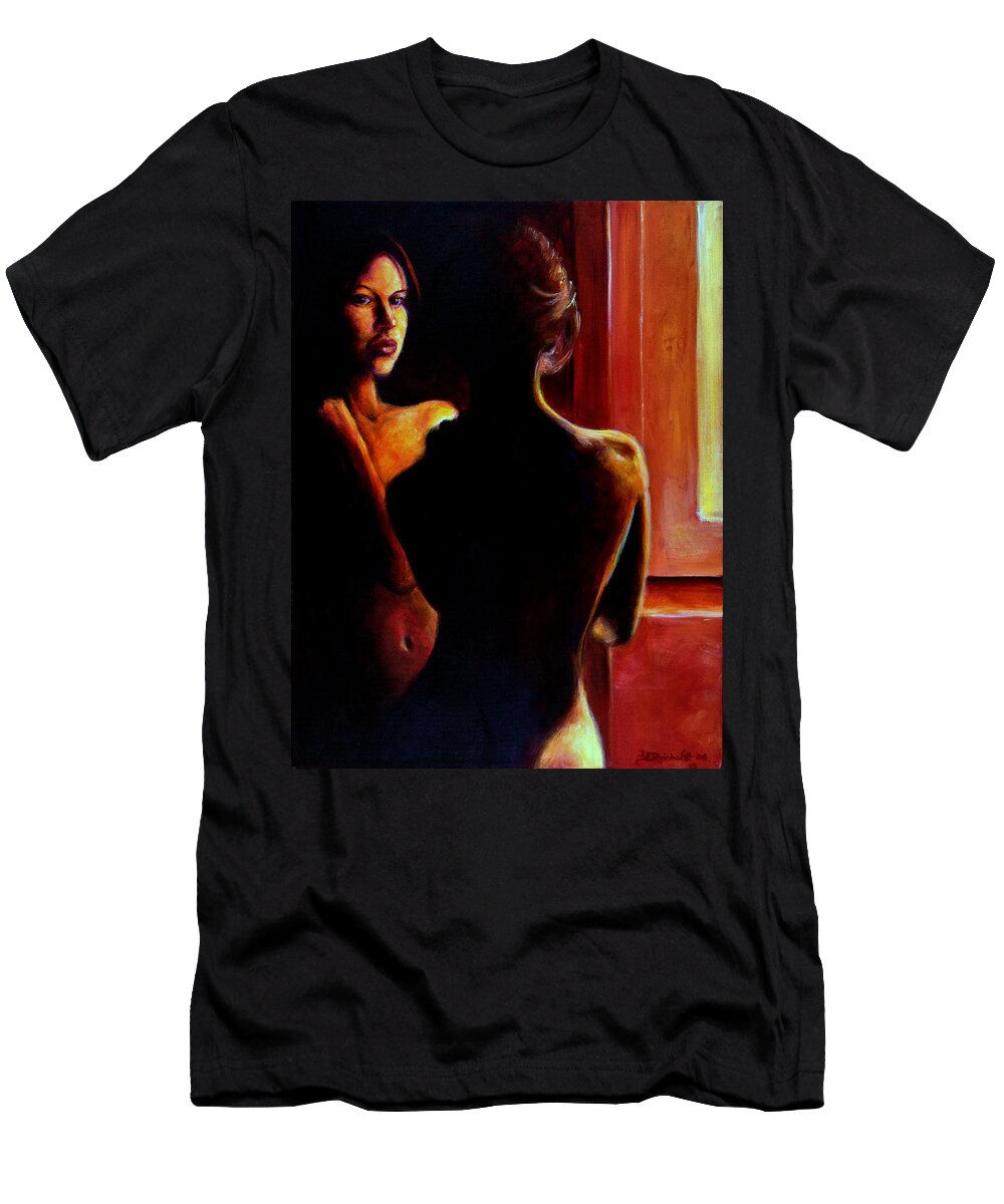 Nude T-Shirt featuring the painting Honestly by Jason Reinhardt