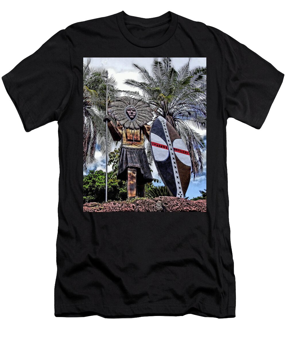 Statue T-Shirt featuring the photograph Honolulu Zoo Keeper by Donald J Gray