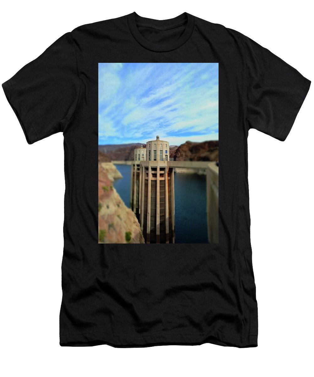 Hoover Dam Intake Towers T-Shirt featuring the photograph Hoover Dam Intake Towers No. 1 by Sandy Taylor