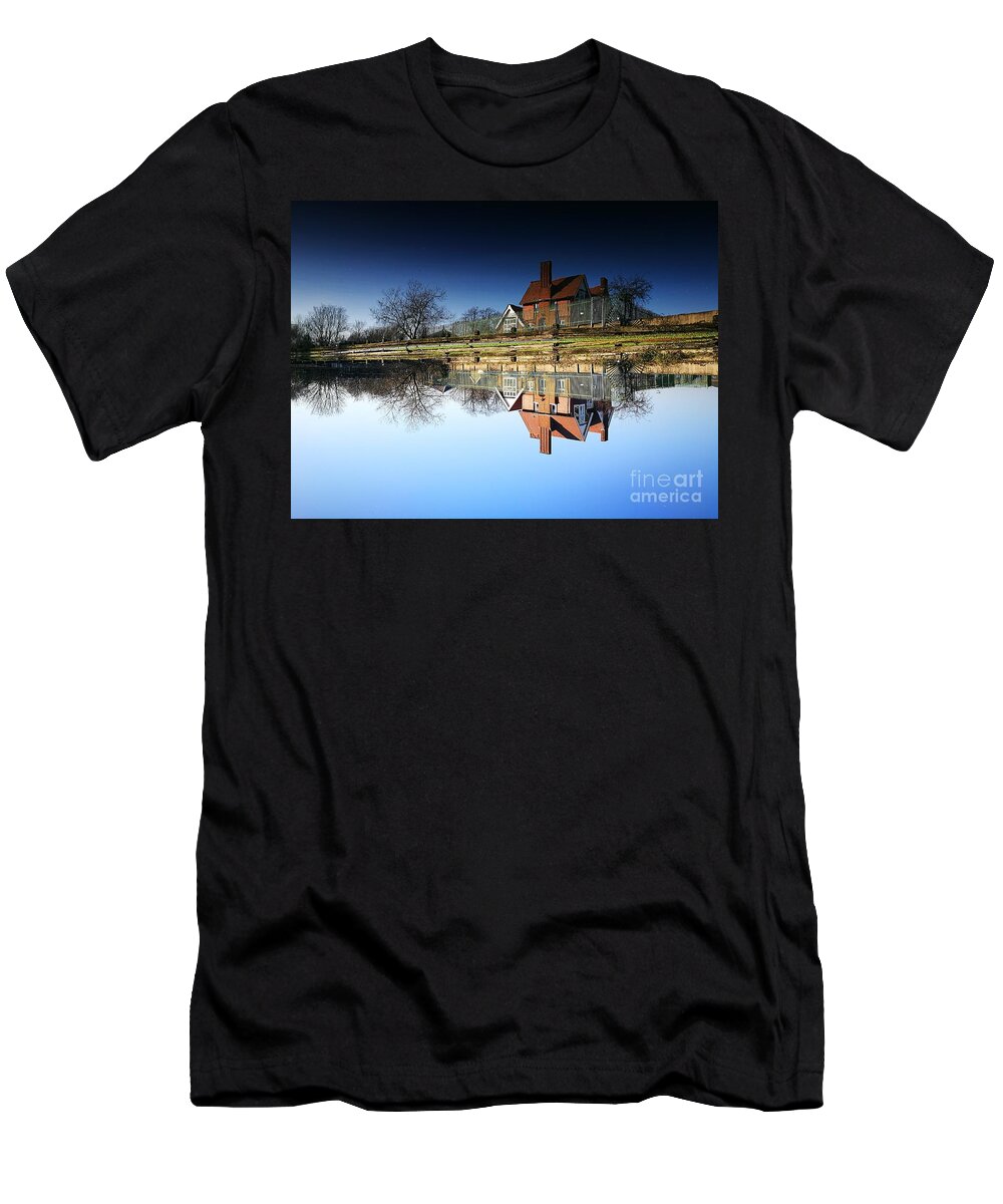 Landscape T-Shirt featuring the photograph House in the mirror by Jarek Filipowicz
