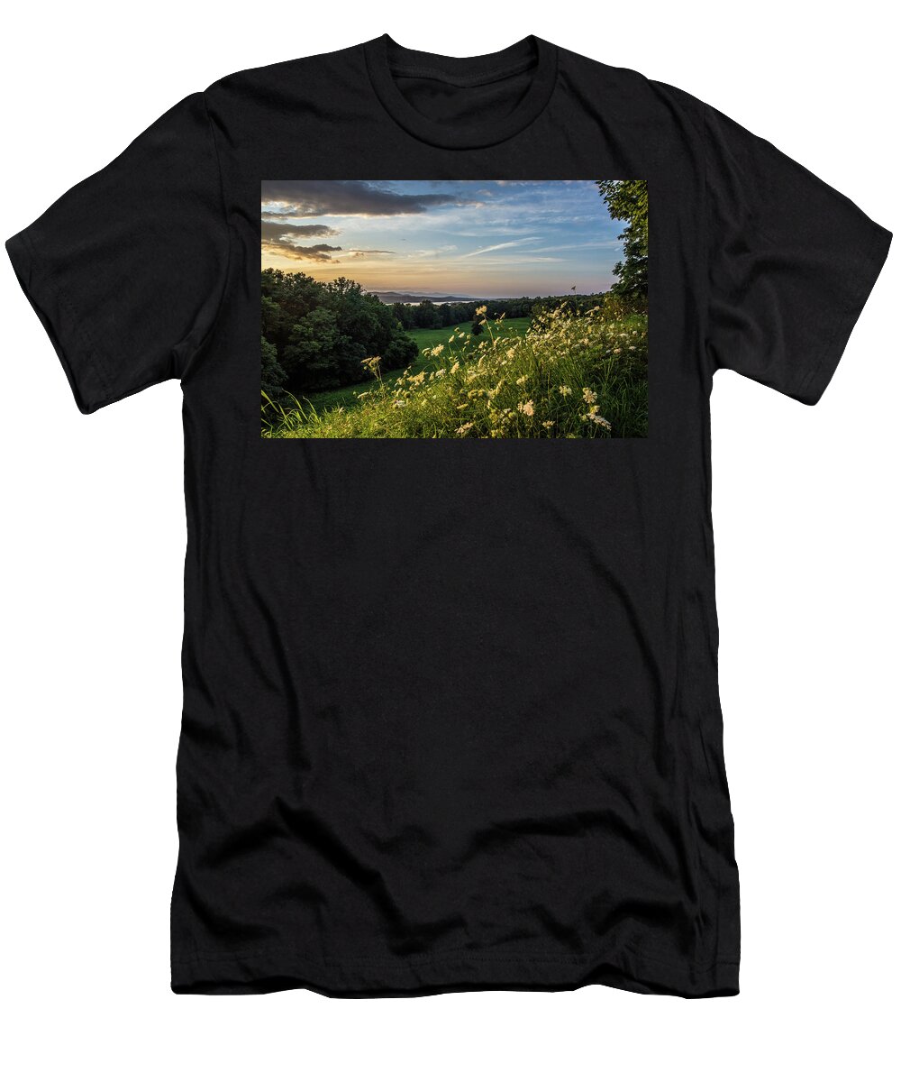 Hudson Valley T-Shirt featuring the photograph Hudson Valley Sunset by John Morzen