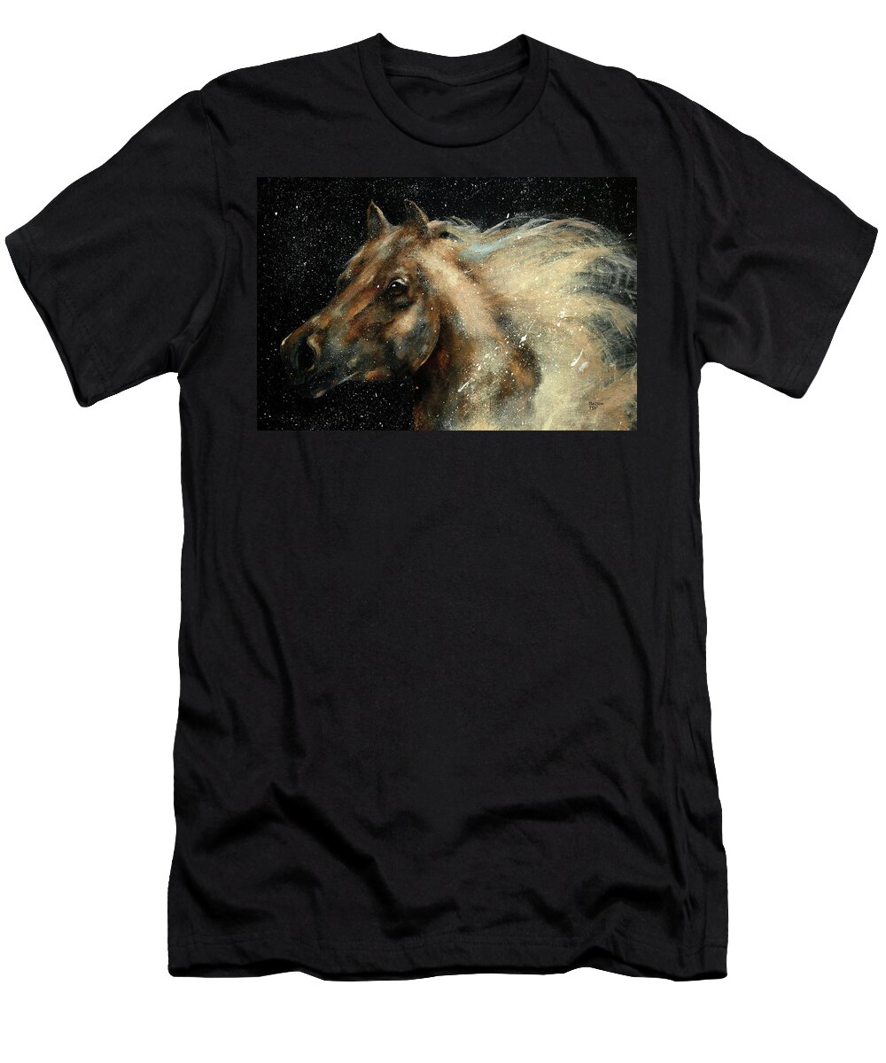 Horses T-Shirt featuring the painting I Am In The Stars And In Your Heart by Barbie Batson