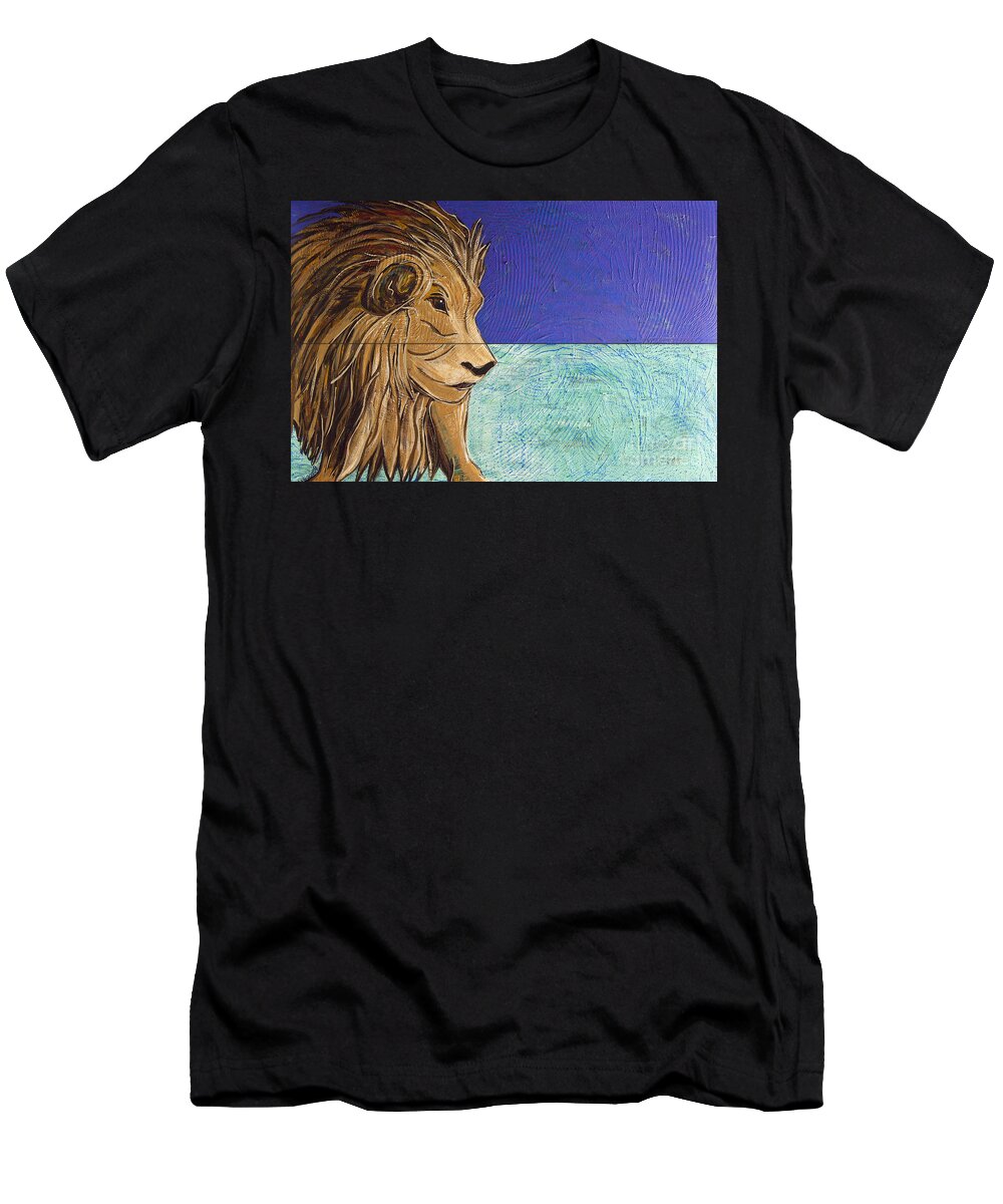 Leo T-Shirt featuring the painting I am Leo by Rebecca Weeks