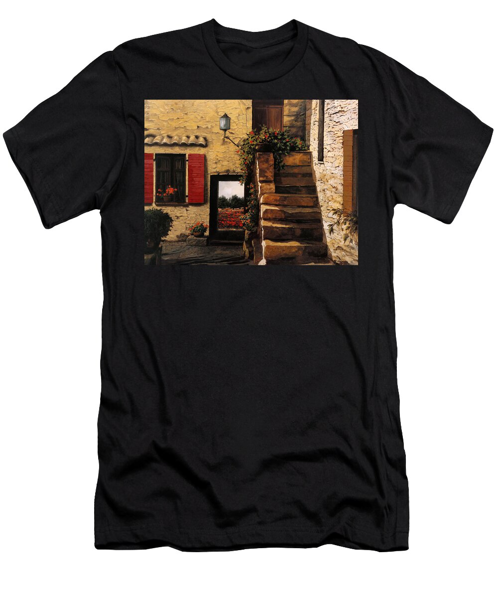 Poppy T-Shirt featuring the painting I Papaveri Attraverso La Porta by Guido Borelli
