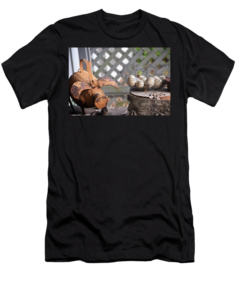 Pigs T-Shirt featuring the photograph No, The Years Have Been Good To You by John Glass