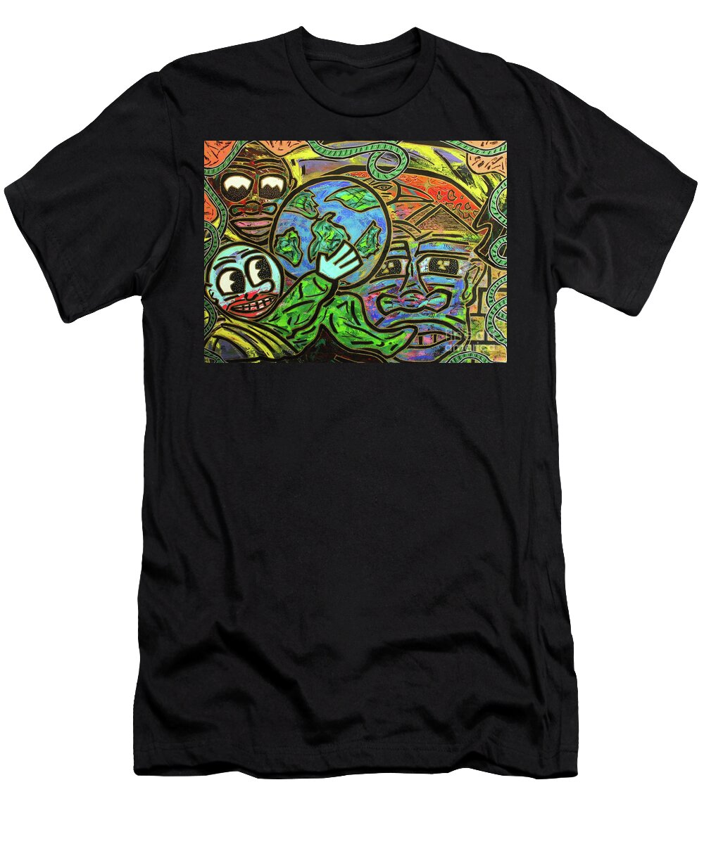 Acrylic T-Shirt featuring the painting Ikembe's Dream by Odalo Wasikhongo