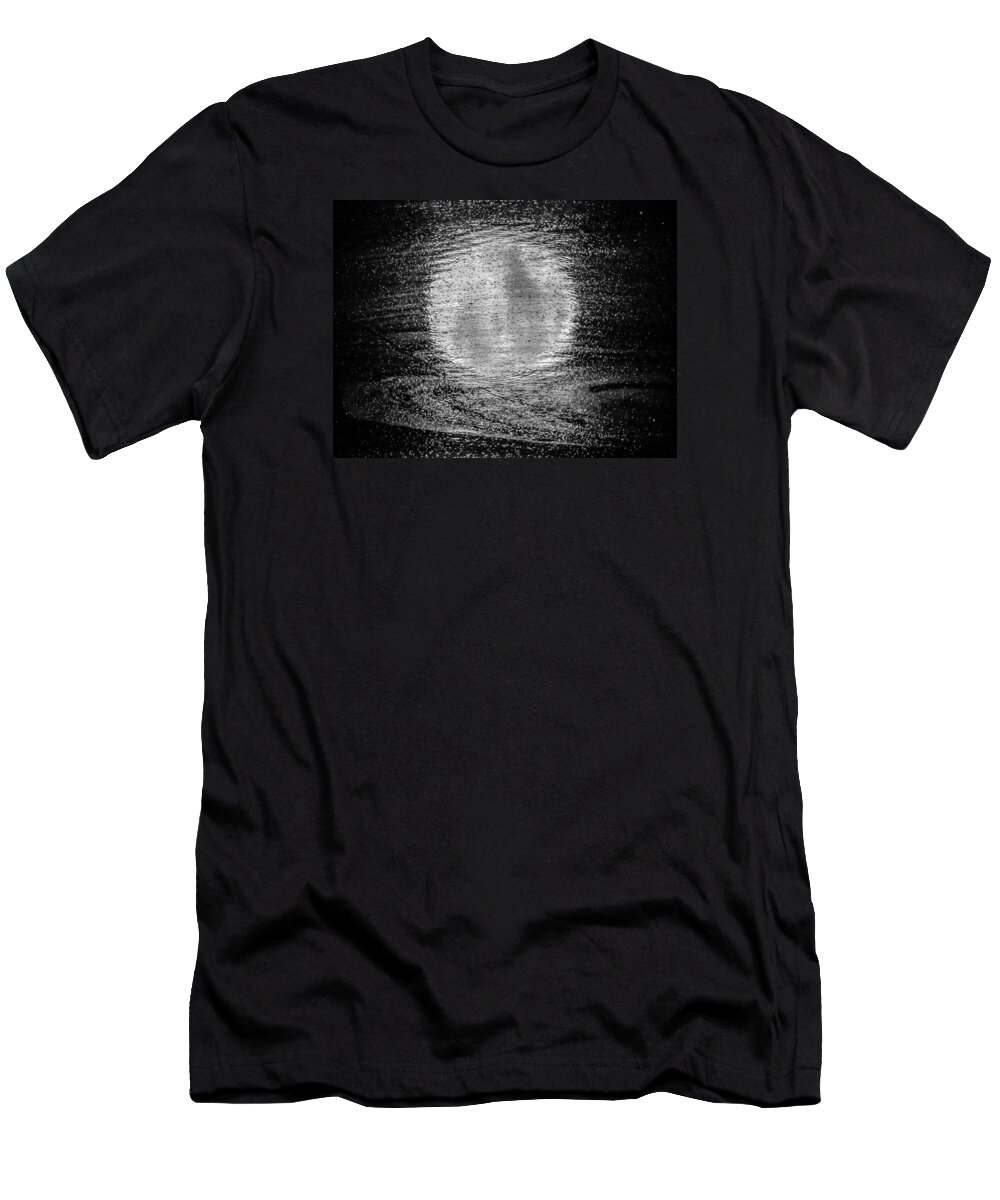 Moon T-Shirt featuring the photograph In Moonlight B W by Pamela Newcomb