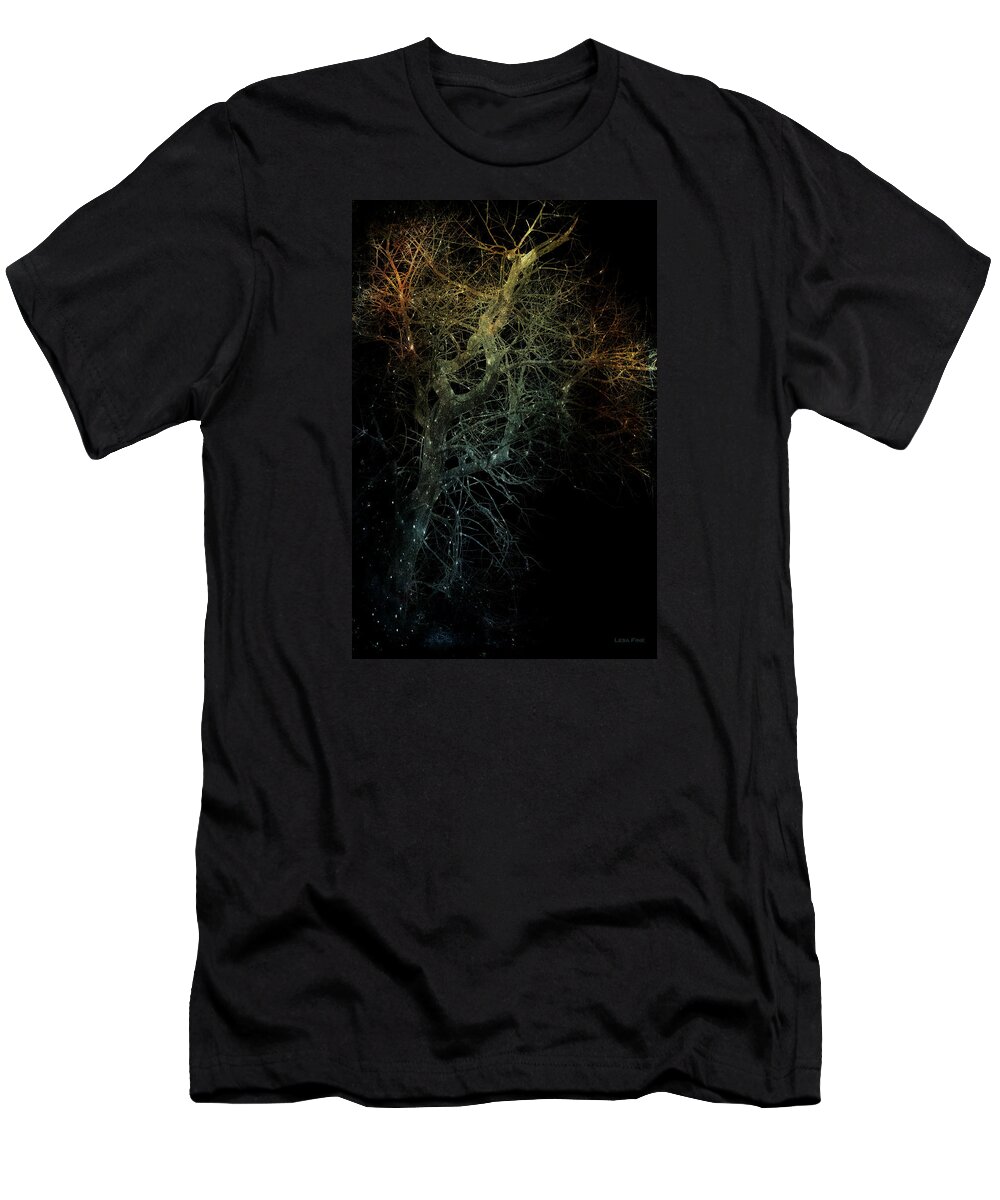 Tree T-Shirt featuring the photograph Infared Tree Art Dance of the Lightning Bugs by Lesa Fine