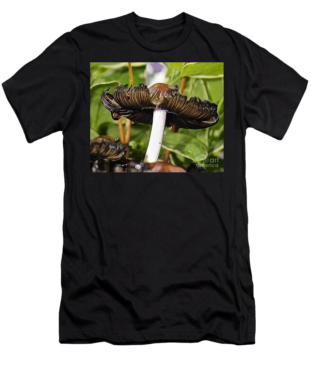 Mushroom T-Shirt featuring the photograph Ink Waterdrop by Elisabeth Derichs
