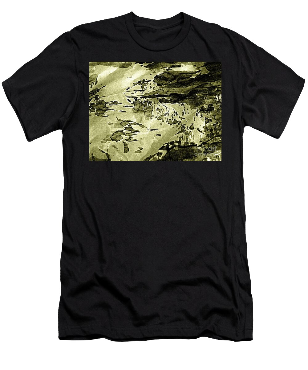 Abstract Chinese Brush Painting T-Shirt featuring the painting Inland Waterway by Nancy Kane Chapman