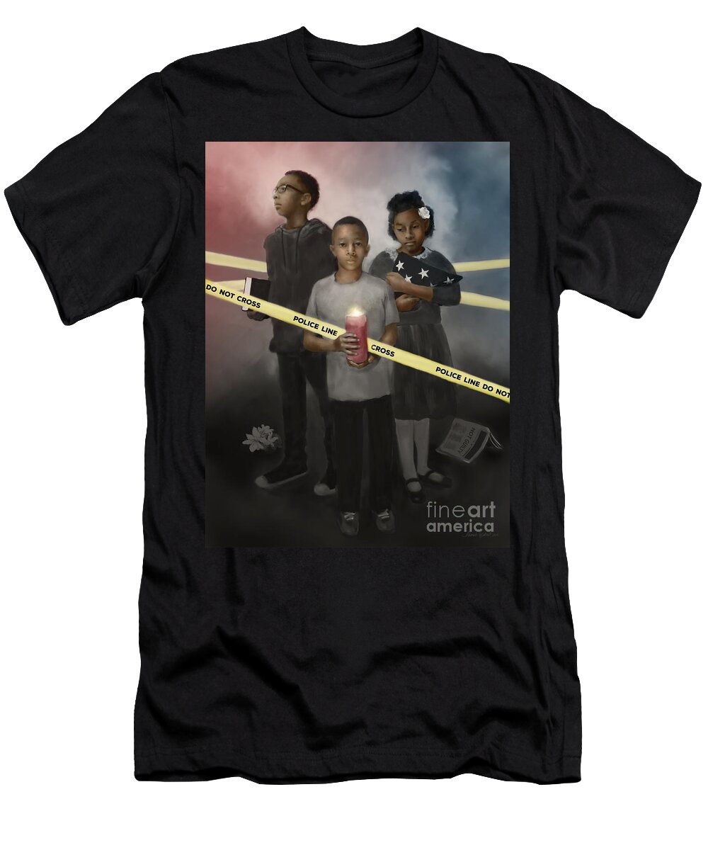 Dwayne Glapion T-Shirt featuring the digital art Inner City Blues by Dwayne Glapion