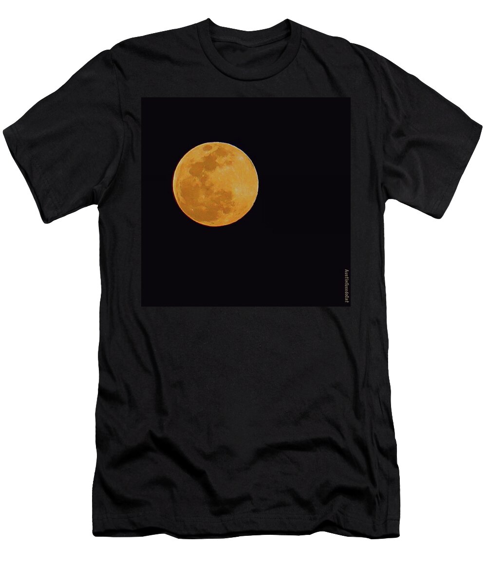 Evening T-Shirt featuring the photograph #instaawesome #fullmoon Over The by Austin Tuxedo Cat