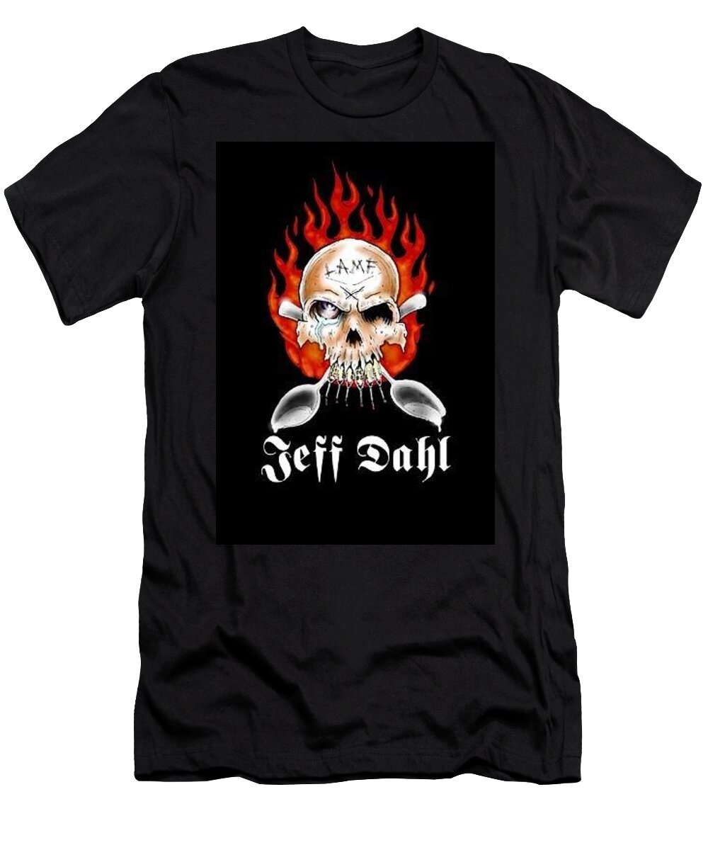 Jeff Dahl T-Shirt featuring the painting Jeff Dahl - Lamf by Ryan Almighty