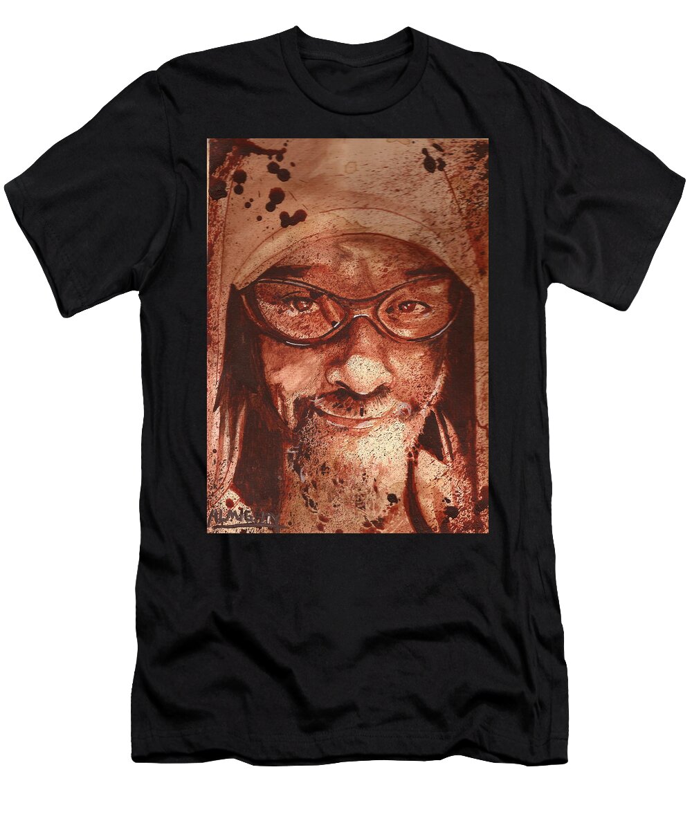 Ryan Almighty T-Shirt featuring the painting JERM SNAP - portrait by Ryan Almighty