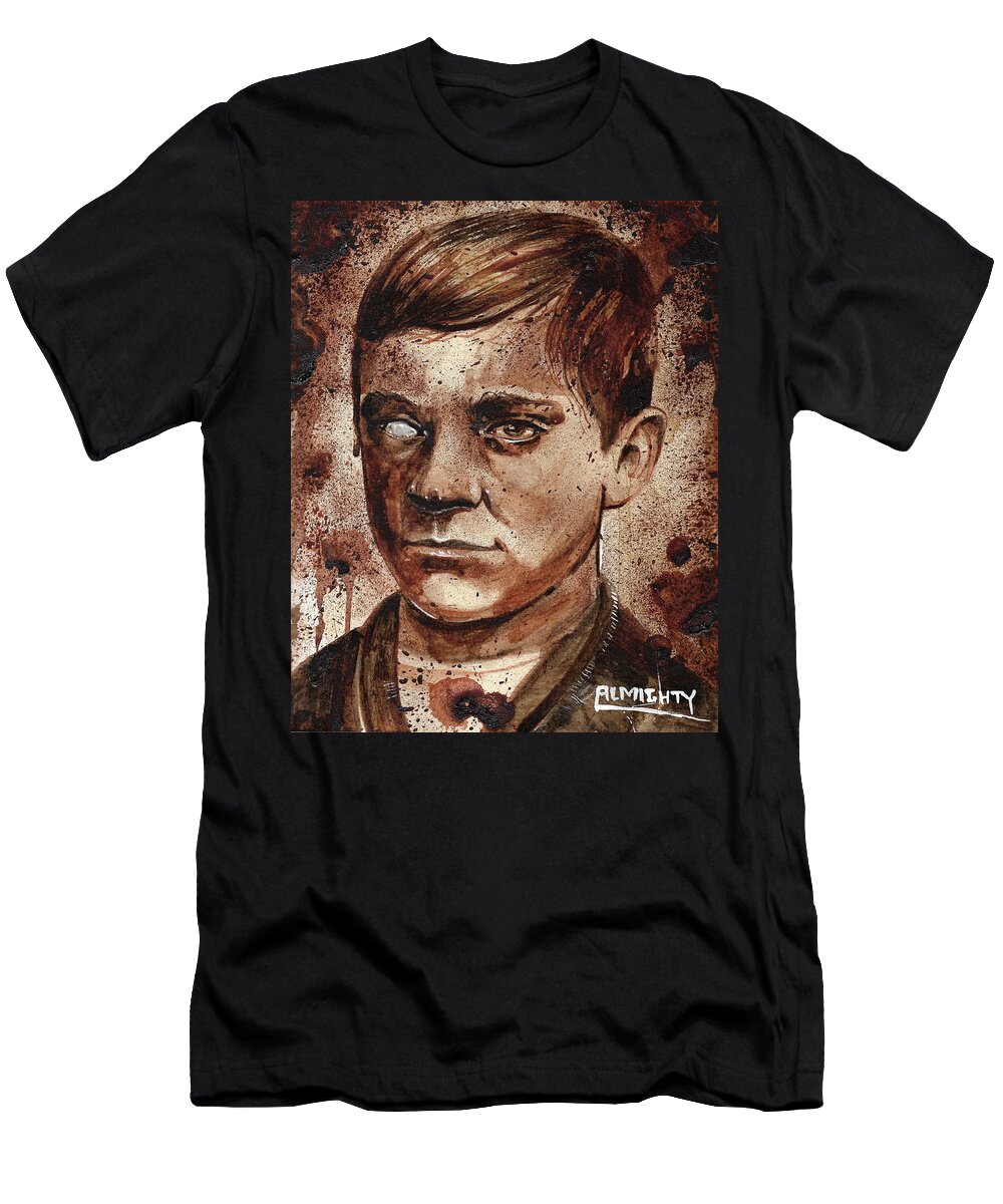 Ryan Almighty T-Shirt featuring the painting JESSE POMEROY dry blood by Ryan Almighty