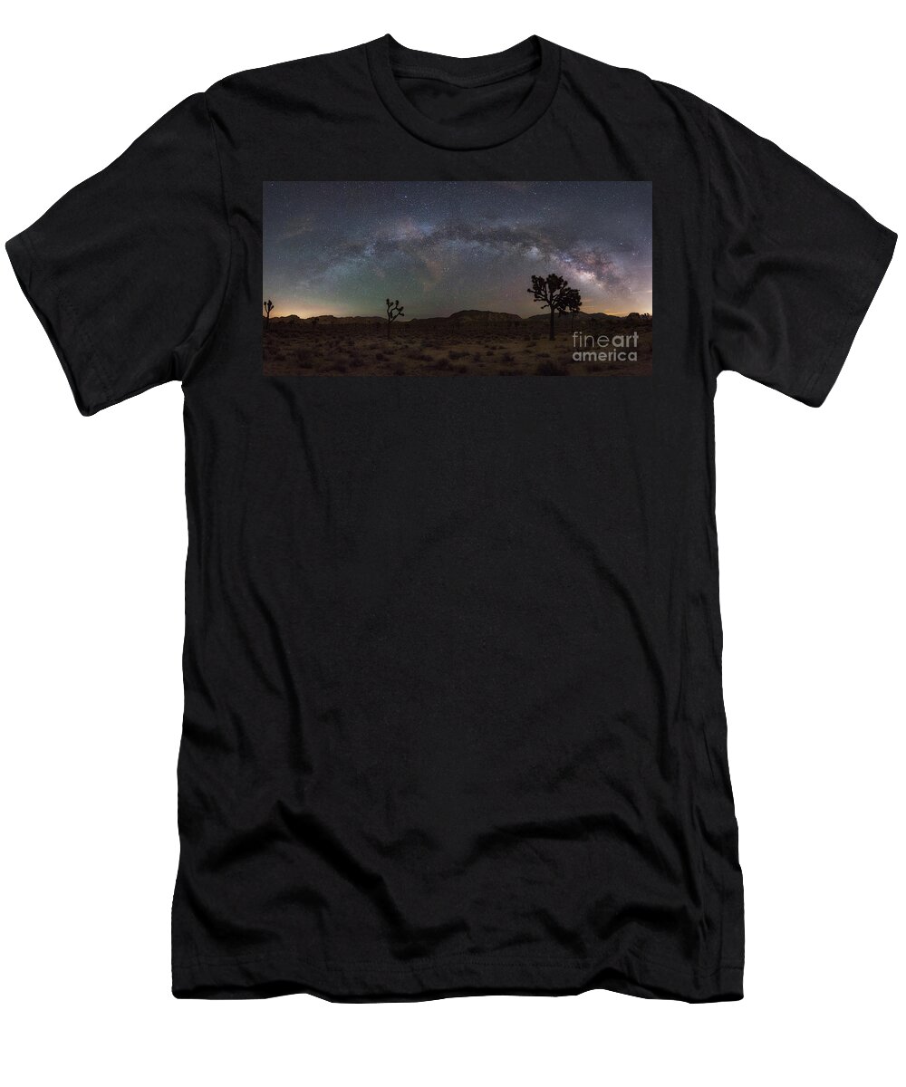 Hidden Valley T-Shirt featuring the photograph Joshua Tree Milky Way Panorama by Michael Ver Sprill