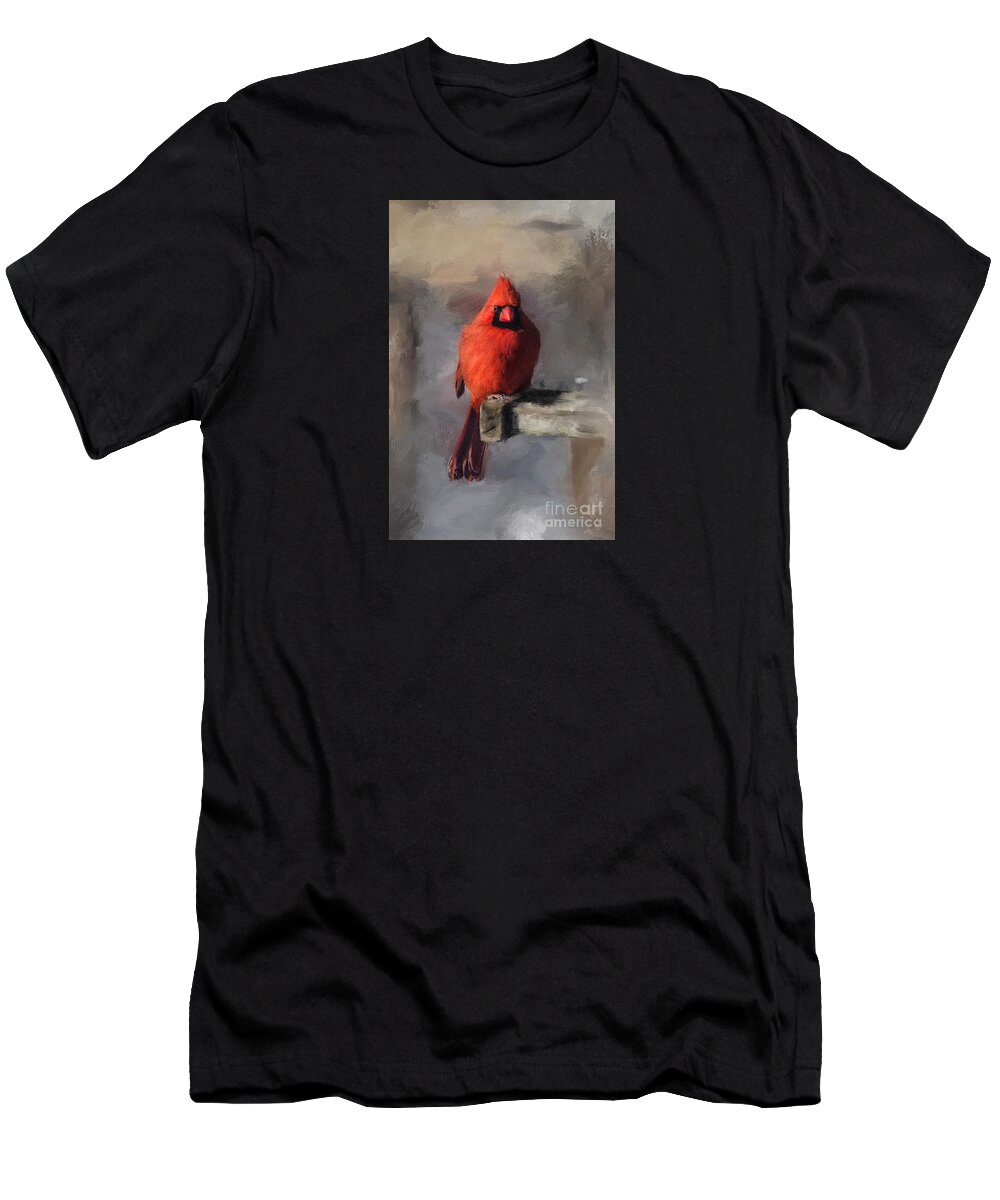 Cardinal T-Shirt featuring the digital art Just An Ordinary Day by Lois Bryan