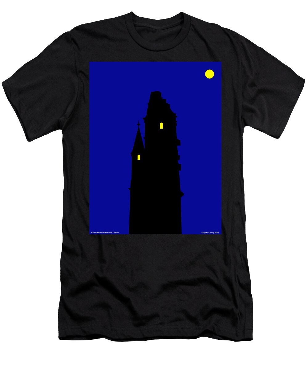  T-Shirt featuring the mixed media Kaiser Wilhelm Memorial Church by Asbjorn Lonvig