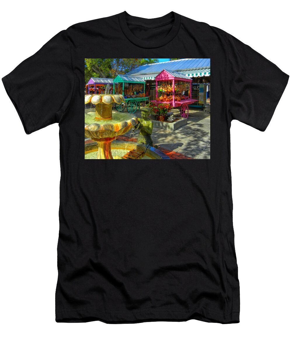Key West T-Shirt featuring the photograph Key West Mallory Square by Bill Swartwout