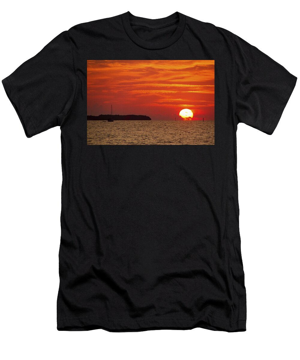 Orange T-Shirt featuring the photograph Key West Sunrise 23 by Bob Slitzan