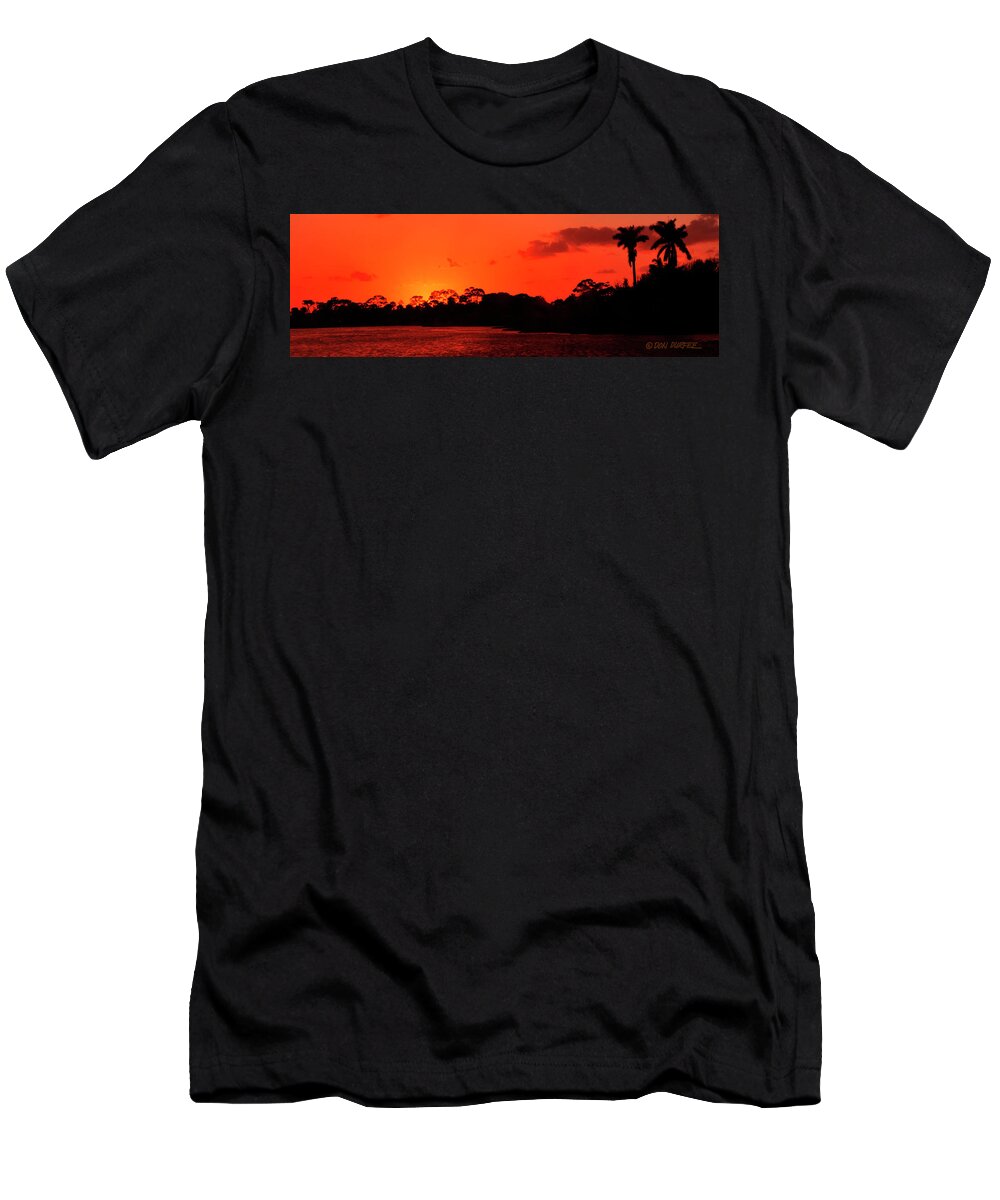 Sunset T-Shirt featuring the photograph Lake Osborne Sunset by Don Durfee