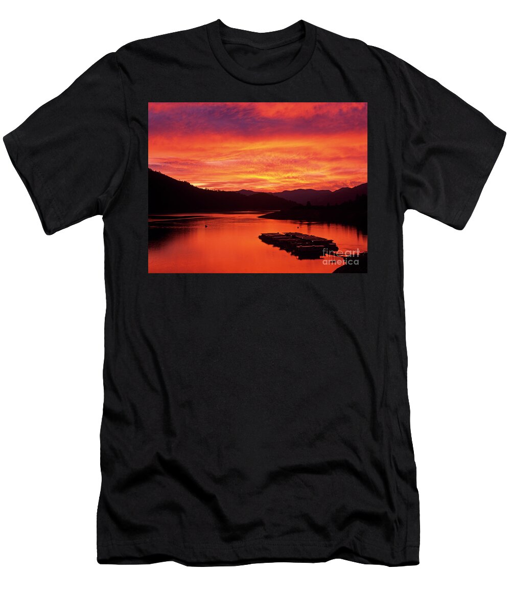 Landscape T-Shirt featuring the photograph Lake Shasta Sunset by Jim Corwin