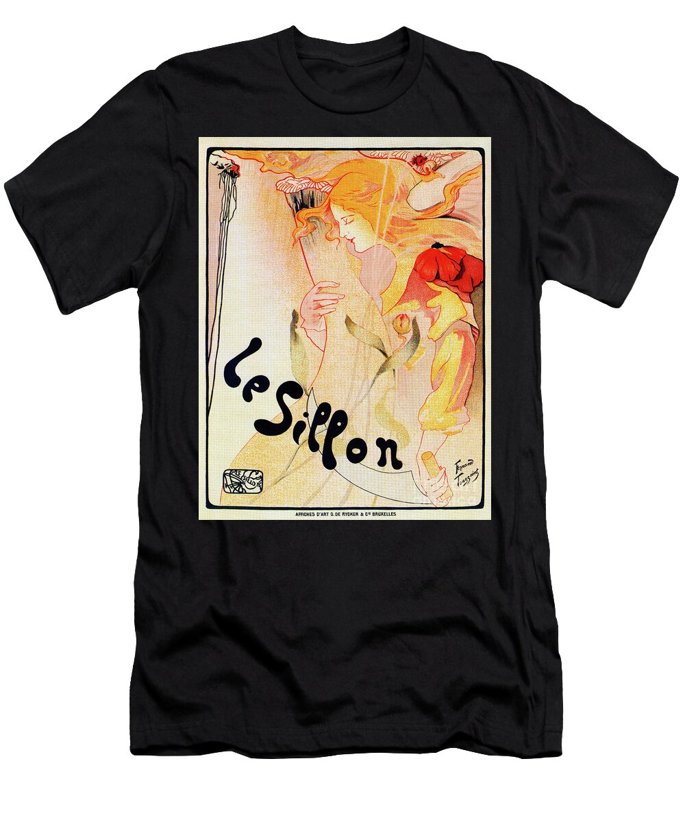 French T-Shirt featuring the drawing Le Sillon by Heidi De Leeuw
