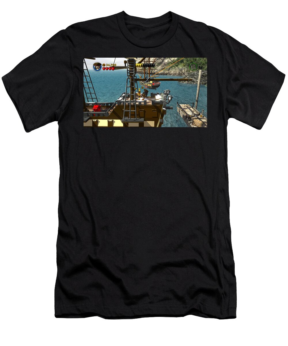 Lego Pirates Of The Caribbean The Video Game T-Shirt featuring the digital art LEGO Pirates of the Caribbean The Video Game by Maye Loeser