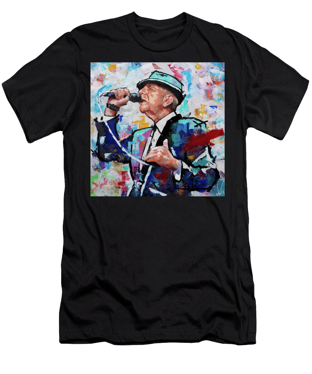 Leonard Cohen T-Shirt featuring the painting Leonard Cohen by Richard Day