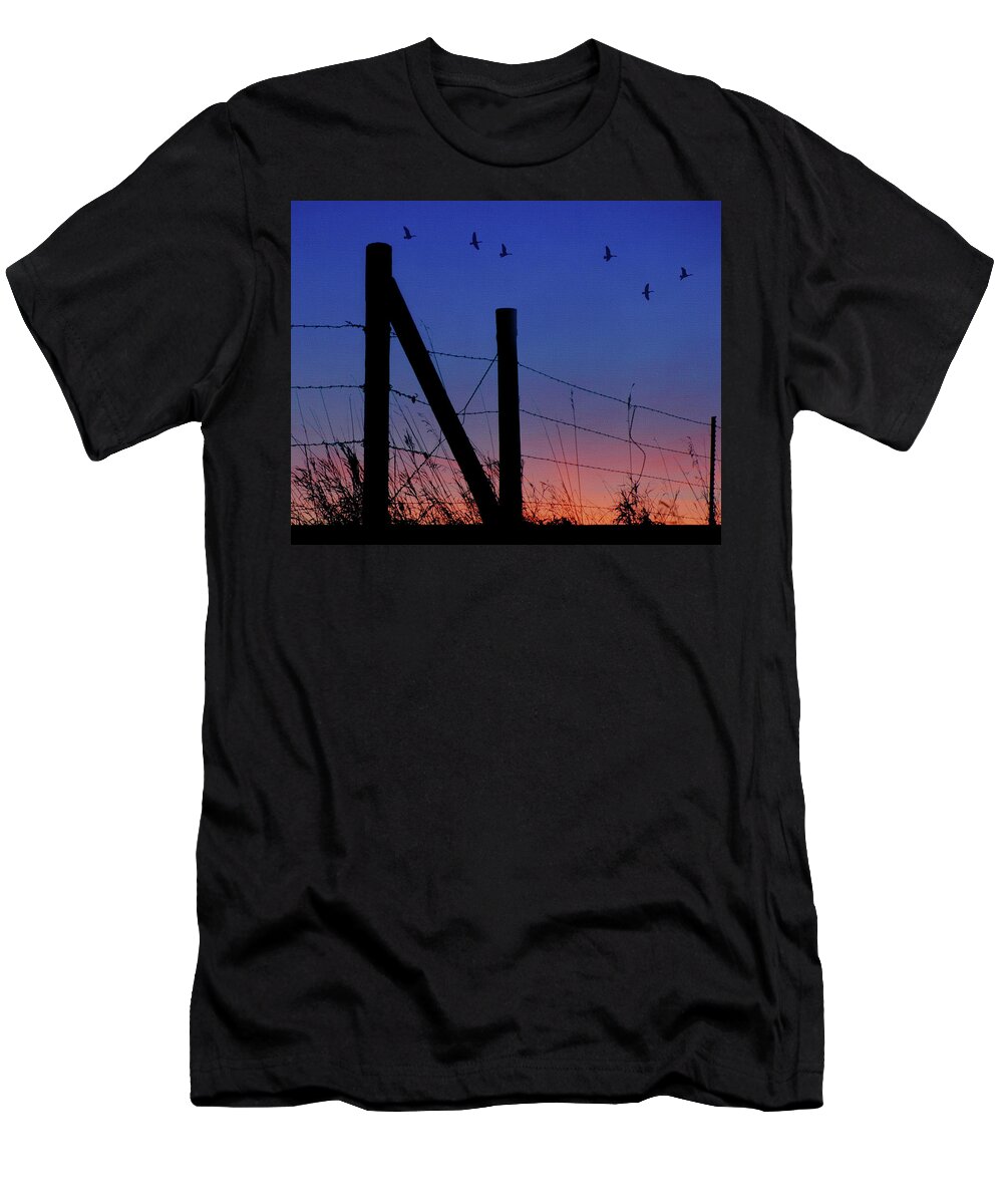 Alphabet T-Shirt featuring the photograph Letter N - Nebraska - Sunset by Nikolyn McDonald