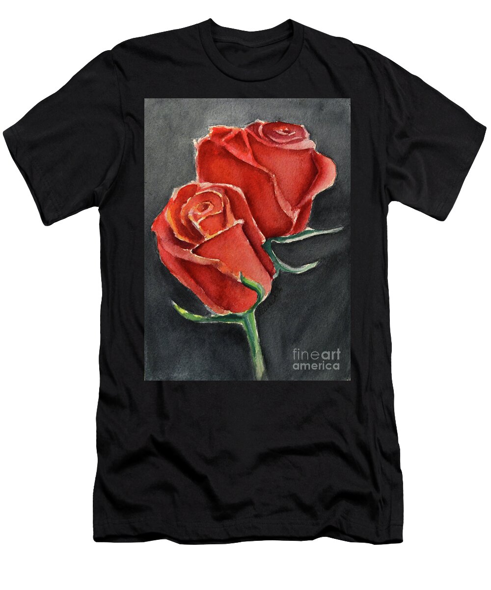 Rose T-Shirt featuring the painting Like a Rose by Allison Ashton