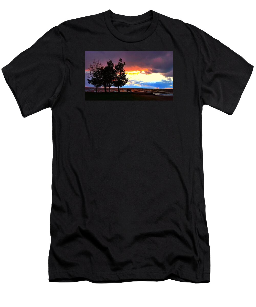 Lake T-Shirt featuring the photograph Lingering Light by Dani McEvoy