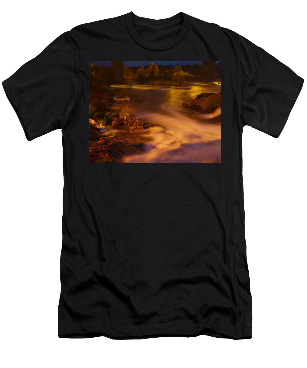 James Smullins T-Shirt featuring the photograph Llano river golden glow by James Smullins