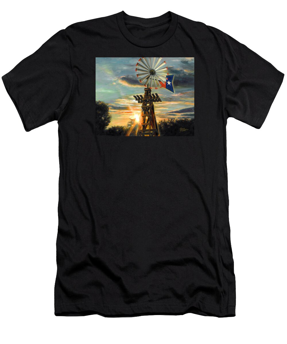 Lone Star Sky T-Shirt featuring the painting Lone Star Sky by Doug Kreuger