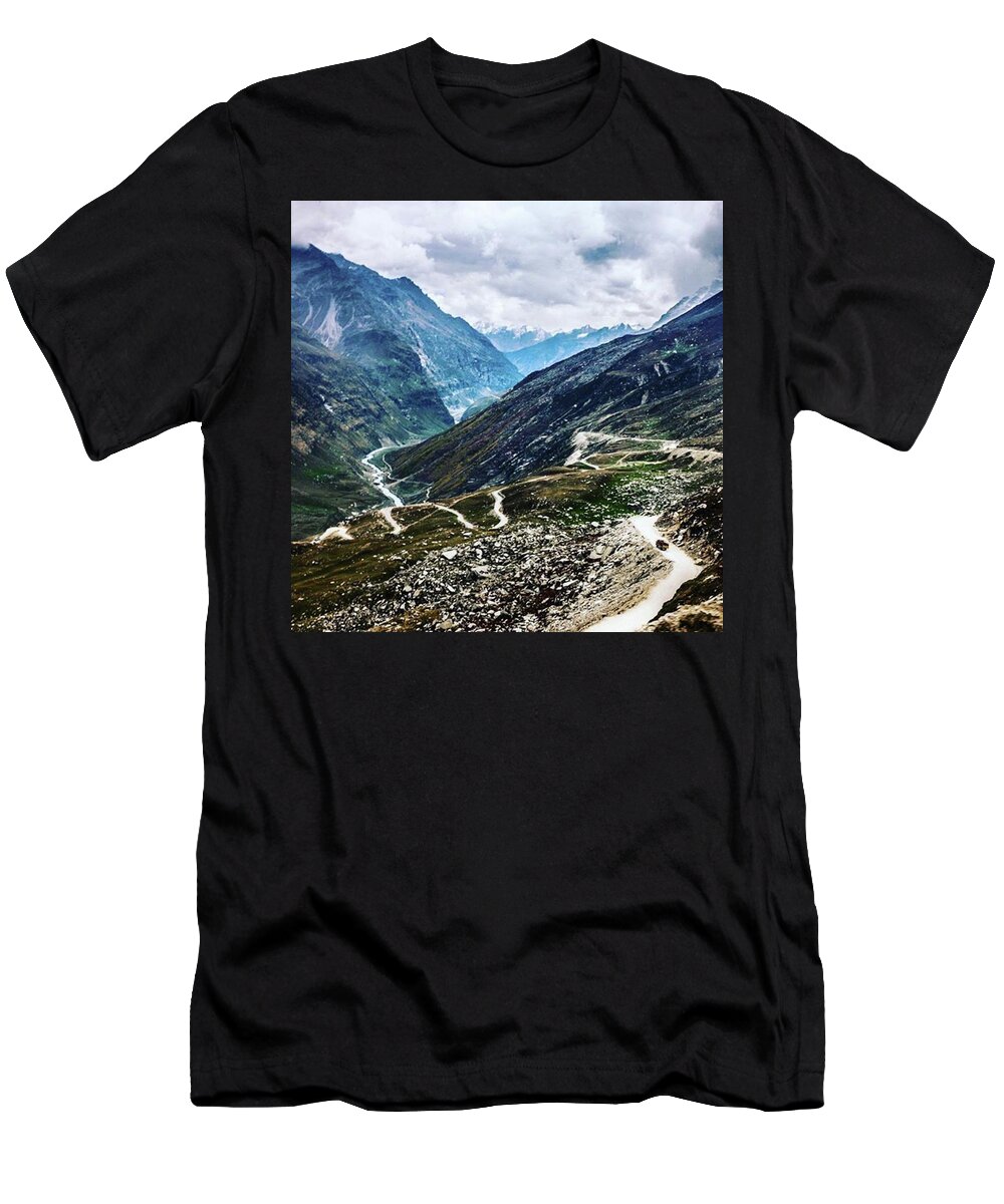 Beautiful T-Shirt featuring the photograph Long And Winding Roads by Aleck Cartwright