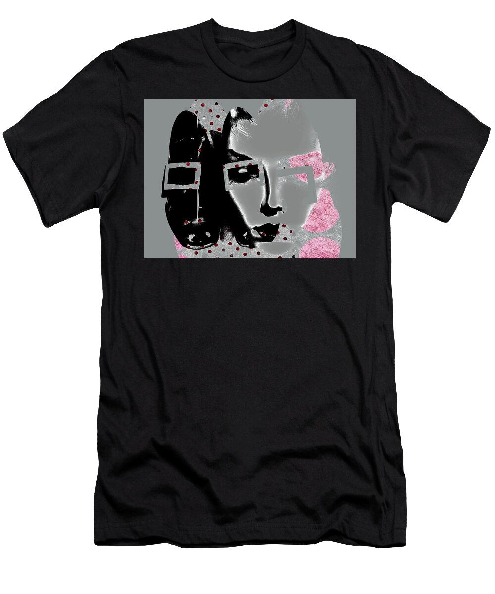 Woman T-Shirt featuring the digital art Looking for black shoes by Gabi Hampe